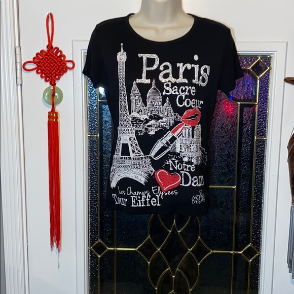 🖤⭐️🖤HELLO PARIS T-SHIRT🖤⭐️🖤 - Picture 1 of 2